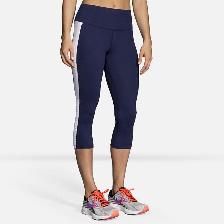 Brooks Greenlight Capri Women's Running Pants - Blue (57304-WGXC)